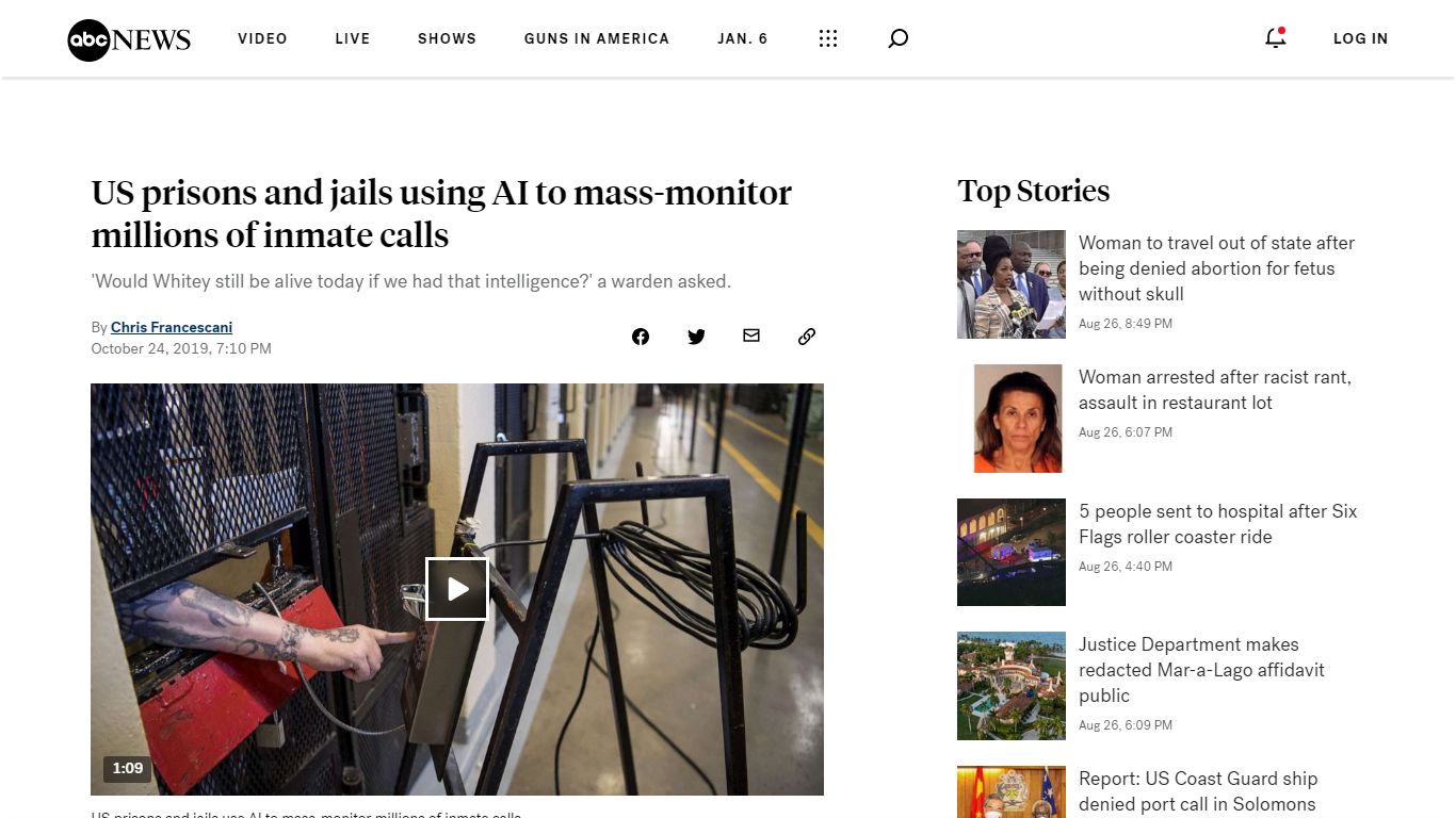 US prisons and jails using AI to mass-monitor millions of inmate calls