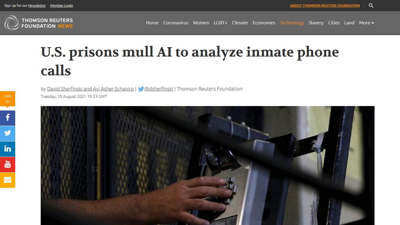 US prisons explore use of AI to analyze inmate phone calls